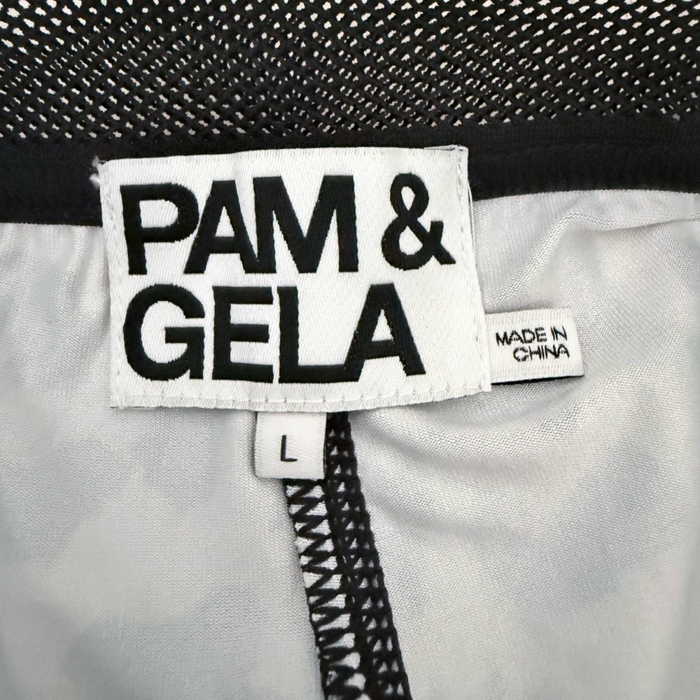 Pam & Gela Leopard Print Track Pants Red White Side Stripe Size Large - Picture 8 of 10